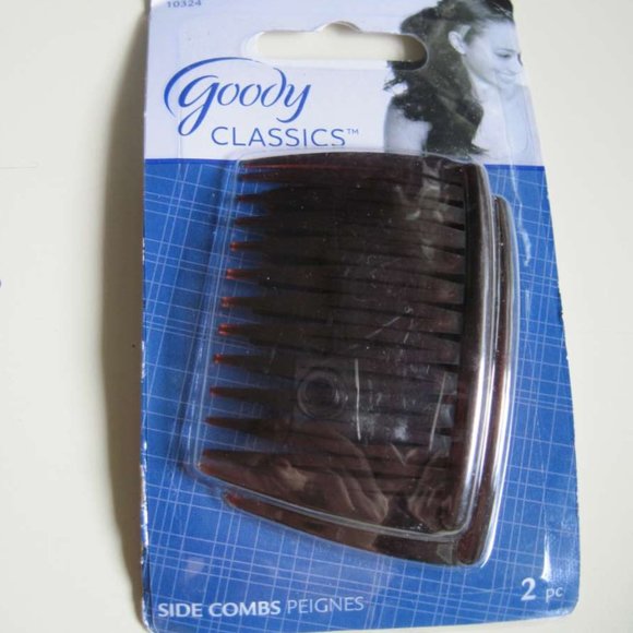 2 Goody Classics Translucent Brown Plastic Fashion Side Combs Kathy Allergy Safe - Picture 5 of 8